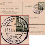 BRD - Brebach-Fechingen ü. Saarbrücken 2 apt. Poststelle I Ganzsache 1963