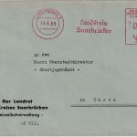 Saar - Saarbrücken 2 15 F. AFS "Landkreis Saarbrücken" Brief n. Düren 1959