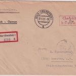 All.Bes. - Idar-Oberstein 1946 Gebühr bezahlt Ra2 Einschreibebrief n. Dresden
