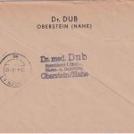 All.Bes. - Idar-Oberstein 1946 Gebühr bezahlt Ra2 Einschreibebrief n. Dresden