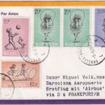 Belgien - Lufthansa Erstflug Frankfurt Barcelona Zuleitungspost Brüssel 1977