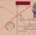 BRD - 5 Pfg. Hindenburg Ganzsache+Zusatz Eil-Ortskarte Dresden 1929