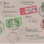 All.Bes./Berlin-Brandenburg - 5 Pfg. Bär Ganzsache+Zusatz Einschreibekarte 1946