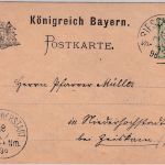 Bayern - Rieschweiler 18. DEZ 96 K1 5 Pfg. Ganzsache n. Niederhochstadt