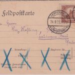 DR - 1,50 M. Postamt Karte Heppenheim - Lauingen 1922