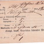 Bayern - Waldmohr 1865 Fahrpostaufgabeschein m. Ortsvordruck