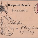 Bayern - 5 Pfg. Rauten Ganzsache Firmenzudruck Landstuhl - Obrigheim 1887