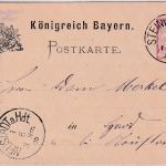 Bayern - 5 Pfg. Rauten Ganzsache Firmenzudruck Steinwenden - Neustadt 1885