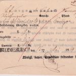 Bayern - Bruchmühlbach L1 Fahrpost-Aufgabeschein 1869