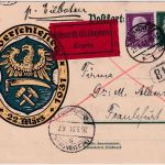 DR - 8 Pfg Ebert Sonder-GA "Oberschlesien" +Zusatz A-Teil Eilkarte Hannover 1931
