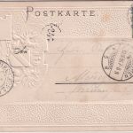 Baden-Württemberg - Mannheim Schlossbrunnen farb. Wappen-Präge-AK gelaufen 1906