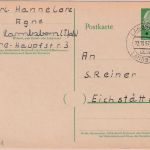 BRD - Lamsborn ü. Landstuhl Poststelle I Ganzsache n. Eichstätt 1957