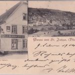 Rheinl.Pfalz - St. Julian Gasthaus Gerlach sw-Merhbild-AK gelaufen 1904