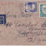 SBZ - 84+16+50 Pfg. Köpfe Luftpostbrief n. SÜDAFRIKA Taucha - Johannesburg 1951