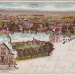 Rheinl.Pfalz - Schönenberg Geschäft Hürter etc. farb Mehrbildlitho gelaufen 1900