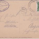 Österreich - Postablage Walserschanz Vorarlberg K1 o.Dat. Karte n. Augsburg