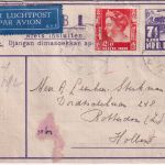Niederl. Indien - 7 1/2 C Ganzsache Faltbrief+Zusatz Luftpostbrief Bandoeng 1940