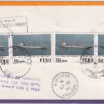 Isle of Man - 2x5 1/2 P 200 J. USA Zuleitungspost LH-Erstflug Kingston Lima 1976