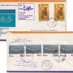Isle of Man - 2x5 1/2 P 200 J. USA Zuleitungspost LH-Erstflug Kingston Lima 1976