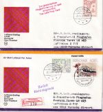 Färöer - Zuleitungspost LH-Erstflug Oslo FFM 1977 1xBrief/1xEinschreibebrief