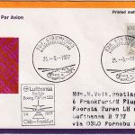 Grönland - 2 Kr. Narwal Zuleitungspost LH-Erstflug Oslo Frankfurt a/M 1977