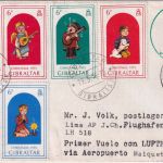 Gibraltar - Weihnachten 1975 Satz Zuleitungspost LH-Erstflug Caracas - Lima 1976