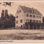 Rheinl.-Pfalz - Dahn Jugendherberge HK-Fahne sw-Foto-AK ungelaufen ca. 1935