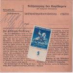 DR - 3x25 Pfg. Wiener Frühjahrsmesse Paketkarte Traiskirchen - Zschopau 1942