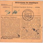 DR - 3x25 Pfg. Händel Paketkarte Weihenzell ü. Ansbach - Naunhof b. Leipzig 1935