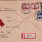 SBZ - 80 Pfg. Persönlichkeiten u.a. Orts-Eil-Einschreibebrief Dessau 1950