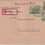 SBZ/Prov. Sachsen - 30 Pfg. Wappen u.a. Einschreibebrief Rieder ü. Gernrode 1946