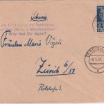 SBZ - 50 Pfg. 200. Geb. Goethe Brief i.d. SCHWEIZ Potsdam - Zürich 1951