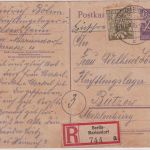 All.Bes./Berlin-Brandenburg - 5 Pfg. Ganzsache+Zusatz Einschreibekarte 1945