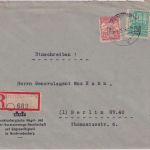 SBZ/Meck.Pom. - 30 Pfg. Abschiedsserie u.a. Einschreibebrief Neubrandenburg 1946