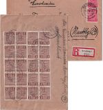 SBZ/Prov. Sachsen - 2x12+20x3 Pfg. Wappen Einschreibebrief Bernburg 1946