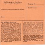 BRD - 50+25 Pfg. Posthorn Paketkarte Rück ü. Obernburg - Gochsheim 1953