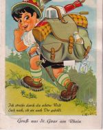 BRD - 2x10 Pfg. Posthorn Leporello-AK n. DÄNEMARK St. Goar - Kopenhagen 1952
