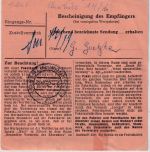 BRD - 60+40+10 Pfg Posthorn Paketkarte Höfer ü. Celle - Berlin/POSTLAGERND 1952
