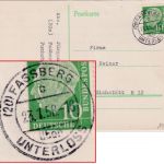 BRD - (20) Fassberg ü. Unterlüss 1958 Poststelle I Karte n. Eichstätt