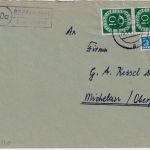 BRD - (20a) Böddenstedt ü. Uelzen Landpost-Ra2 Brief n. Michelau 1954