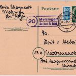 BRD - (20) Melzingen ü. Ebstorf (Kr. Uelzen) Landpost-Ra2 Ganzsache 1954