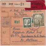BRD - 1 M. Heuss u.a. Eilboten-Paketkarte Uelzen 2 - Northeim 1962