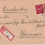 All.Bes. - Gross Oesingen ü. Wittingen Poststelle I Einschreibebrief 1946