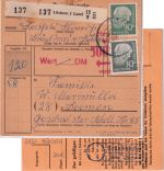 BRD - Brünckendorf ü. Lüchow apt. Landpost-Ra2 Paketkarte n. Bremen 1962