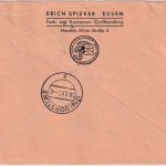 BRD - 90 Pfg. Posthorn Einschreibebrief/Postauftrag Essen - Holsterhausen 1953