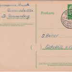 BRD - (20) Damnatz ü. Danneberg (Elbe) Poststelle I Ganzsache n. Eichstätt 1957