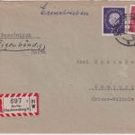 Berlin - 70+20 Pfg. Heuss Med. Einschreibebrief-Eigenhändig Berlin Hamburg 1960