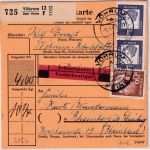 BRD - Vöhrum ü. Peine Poststelle I Schnellpaketkarte n. Rheinberg 1962