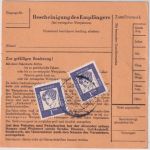 BRD - Vöhrum ü. Peine Poststelle I Schnellpaketkarte n. Rheinberg 1962