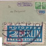 BRD - (20a) Plockhorst ü. Peine Landpoststelle-Ra2 Brief n. Lüneburg 1954